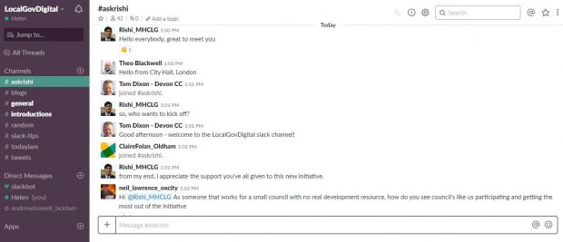 Screenshot of the Slack conversation