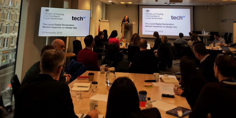 Linda O'Halloran presents at The Local Digital Declaration market response co-design day, hosted by techUK on 20 November 2018.