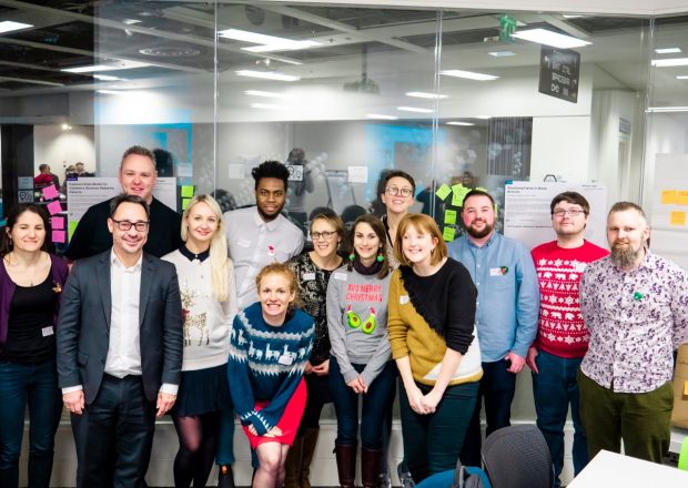 Members of the Local Digital Collaboration Unit pose for a team photo in December 2018.