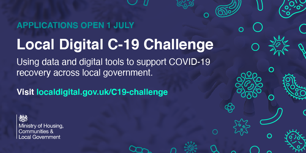 A graphic that was used to launch the Local Digital C-19 Challenge on social media 