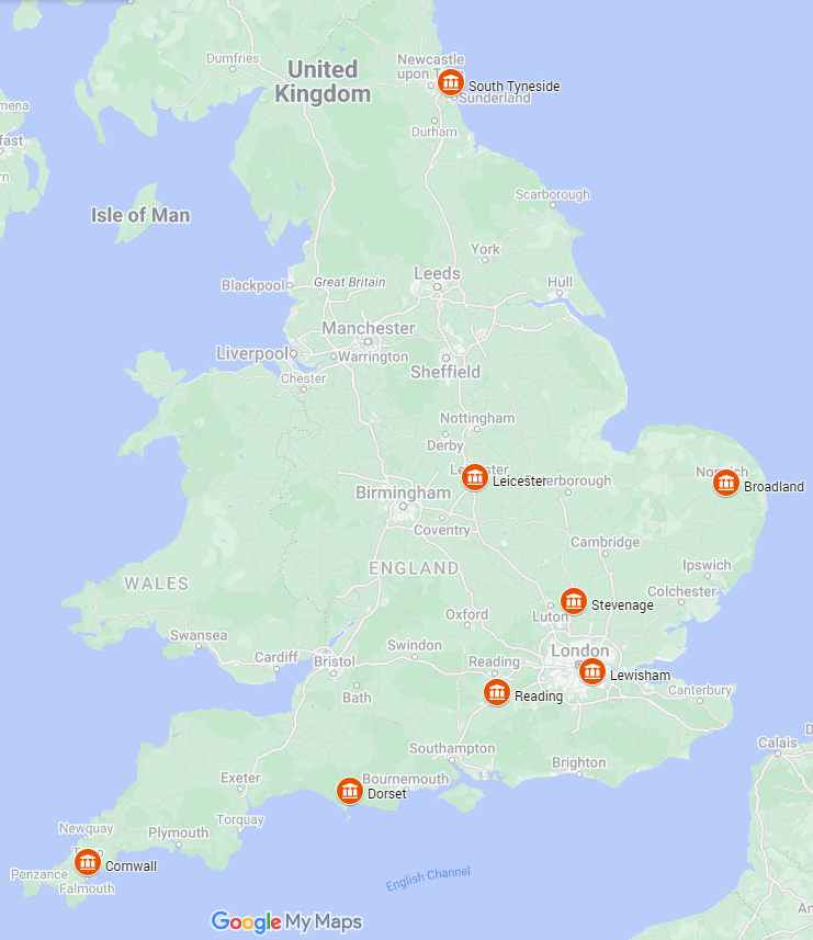 Future Councils pilot map