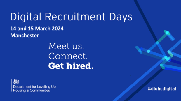 A title card that says: Digital Recruitment Days 14 and 15 March, Manchester. Meet us. Connect. Get hired.