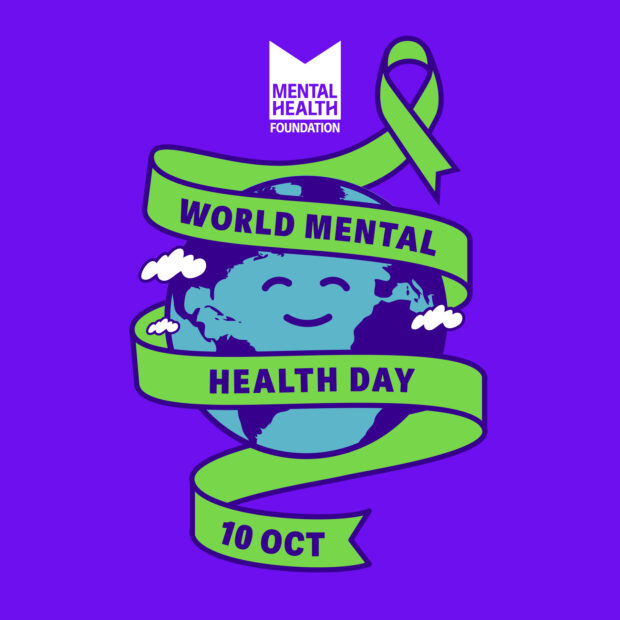 A graphic from the Mental Health Foundation that says 'World Mental Health Day 10 October'