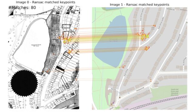 Extract identifying Ground Control Points to georeference the old map