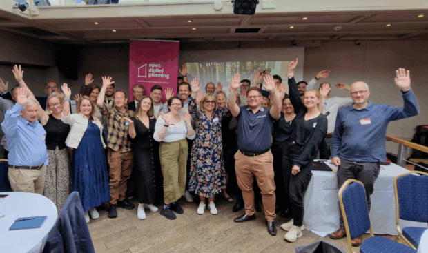 A large group of people posing for a picture