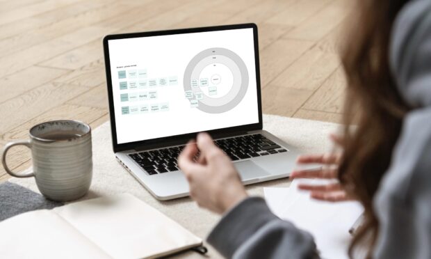 a person working on a laptop