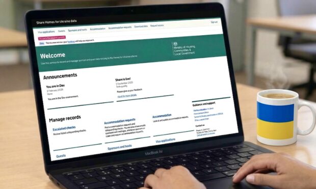 Share Homes for Ukraine Data on laptop screen